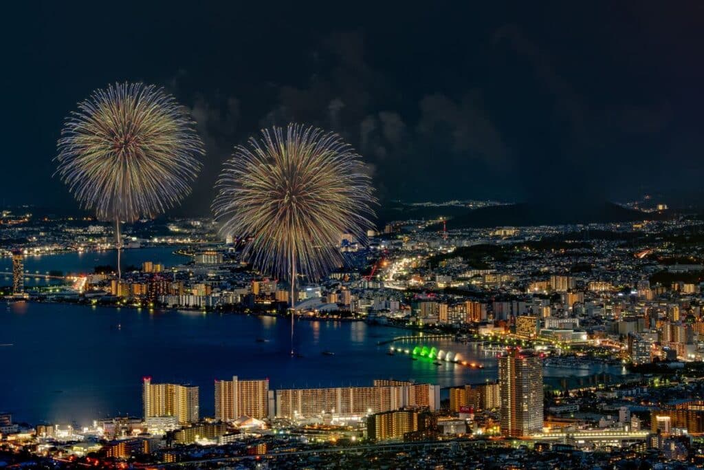 lake biwa fireworks display